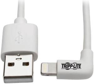 Tripp Lite Lightning to USB Sync Charge Right-Angle iPhone iPad White 3ft (M100-003-LRA-WH)