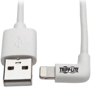 Tripp Lite Lightning to USB Sync Charge Right-Angle iPhone iPad White 6ft (M100-006-LRA-WH)