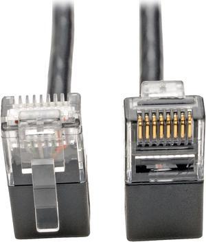 Tripp Lite Cat6 Gigabit Patch Cable Snagless Right-Angle UTP Slim Black 2ft (N201-SR2-BK)