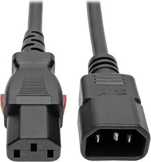 Tripp Lite Power Extension Cord Cable C14 to Locking C13 M/F 18 AWG 10A 2ft (P004-L02)