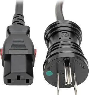 Tripp Lite Power Cord Hospital Medical 5-15P to Locking C13 M/F 10A 3ft (P006-L03-HG10)