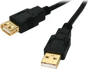 CABLES UNLIMITED USB-5105-03M Black USB 2.0 Gold Connector Extension Cable