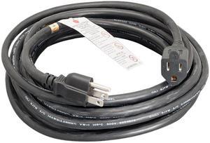Nippon Labs Model 30P-10W1-14-0450-OD 50 ft. 14 AWG Outdoor Power Extension Cable, NEMA 5-15P to NEMA 5-15R, SJTW, 50 ft. Black Power Cable