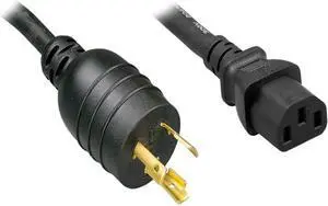 Nippon Labs L6-20P / C13 High Voltage / High Current Power Cord, NEMA L6-20P to IEC-60320-C13, SJT, 14 AWG., 15A, 250V, Black 10 ft. Power Cable
