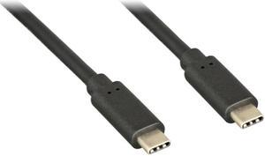 Nippon Labs 1.5 ft. USB Type C 3.1 Gen 2 Male to Male Cable, 10G, 3A, Black, 0.5m, Type-C cable