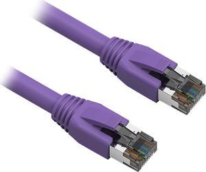 Nippon Labs Cat8 RJ45 50FT Ethernet Patch Internet Network LAN Cable, Indoor/Outdoor, 24AWG, Shielded Latest 40Gbps 2000Mhz, Weatherproof S/FTP for Router, PS4, PS5, Xbox, PoE, Switch, Modem (Purple)