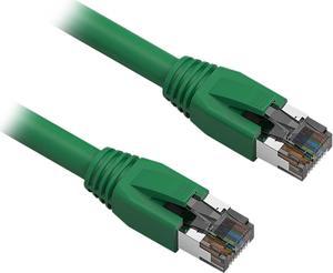 Nippon Labs Cat8 RJ45 1FT Ethernet Patch Internet Network LAN Cable, Indoor/Outdoor, 24AWG, Shielded Latest 40Gbps 2000Mhz, Weatherproof S/FTP for Router, PS4, PS5, Xbox, PoE, Switch, Modem (Green)