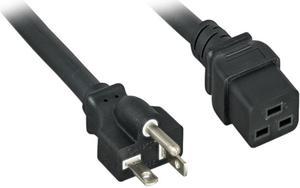Nippon Labs 12 AWG AC Power Cord NEMA 5-20P To C19,  SJT, 20A/250V, NEMA 5-20P to IEC-60320-C19, Black 3ft. Power Cable