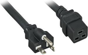 Nippon Labs 12 AWG AC Power Cord NEMA 5-20P To C19,  SJT, 20A/250V, NEMA 5-20P to IEC-60320-C19, Black 6ft. Power Cable