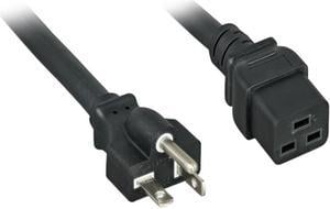 Nippon Labs 12 AWG AC Power Cord NEMA 5-20P To C19,  SJT, 20A/250V, NEMA 5-20P to IEC-60320-C19, Black 8ft. Power Cable