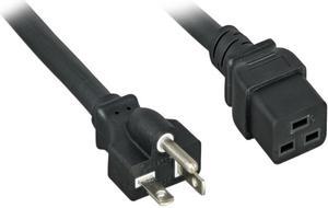 Nippon Labs 12 AWG AC Power Cord NEMA 5-20P To C19,  SJT, 20A/250V, NEMA 5-20P to IEC-60320-C19, Black 10ft. Power Cable