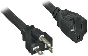 Nippon Labs Model 30POW-10W1-520PR-01 1 Foot 12 AWG NEMA 5-20P To NEMA 5-20R, SJT, 20A,125V, Black Power Extension Cord Female to Male