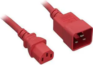 Nippon Labs 14AWG C20 To C13 Universal Jumper Power Cord, SJT 15A/250V, IEC-60320-C20 to IEC-60320-C13,Red 4FT.Power Cable