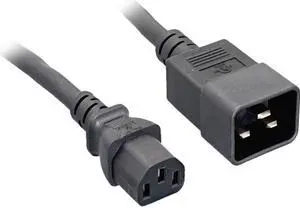 Nippon Labs 14AWG C20 To C13 Universal Jumper Power Cord, SJT 15A/250V, IEC-60320-C20 to IEC-60320-C13,Black 10FT.Power Cable