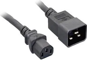 Nippon Labs 14AWG C20 To C13 Universal Jumper Power Cord, SJT 15A/250V, IEC-60320-C20 to IEC-60320-C13,Black 3FT.Power Cable