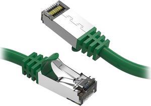 Nippon Labs Cat8 RJ45 0.5ft Ethernet Patch Internet Network LAN Cable, In/Outdoor, 26AWG, Shielded Latest 40Gbps 2000MHz, Weatherproof S/ftP -in Wall, Outdoor for Gaming/Router/Modem/PC/Switch (Green)