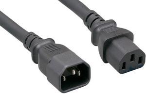 Nippon Labs 16 AWG C13/C14 AC Power Extension Cable, SJT, 13A/250V, IEC-60320-C14 to IEC-60320-C13, Black, 10ft. Power Cord