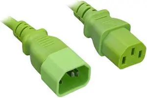 Nippon Labs 14 AWG IEC320 C13/C14 Power Extension Cable, SJT, 15A/250V, IEC-60320-C14 to IEC-60320-C13 Green, 6ft. Power Cord