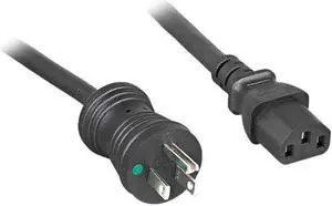 Nippon Labs 14 AWG Hospital Grade Power Cord, NEMA 5-15PHG to IEC-60320-C13, SJT, 5A/125V, Black 15ft Power Cords