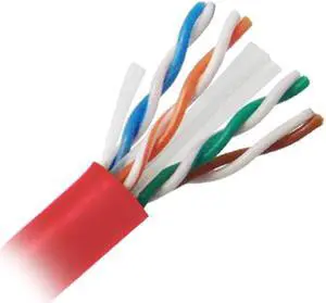 Nippon Labs CAT6 UTP Bulk Ethernet Cable, Solid Copper 23 AWG, CM Rated, 600MHz, 1000' Pull Box (ETL) - Red 1000ft.Lan Cable