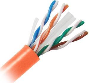 Nippon Labs CAT6 Bulk Riser Ethernet Cable, CMR UL Listed Solid Copper UTP, 600MHz, 23 AWG 1000' Pull Box - Orange 1000FT Lan Cable