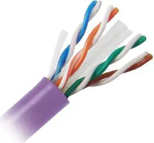 Nippon Labs CAT6 Bulk Riser Ethernet Cable, CMR UL Listed Solid Copper UTP, 600MHz, 23 AWG 1000' Pull Box - Purple 1000FT Lan Cable