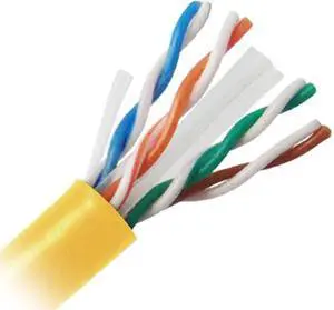 Nippon Labs CAT6 Bulk Riser Ethernet Cable, CMR UL Listed Solid Copper UTP, 600MHz, 23 AWG 1000' Pull Box - Yellow 1000FT Lan Cable