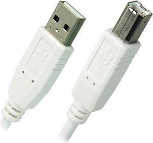 Nippon Labs USB-6-AB-W-10P White 6ft.USB 2.0 A Male to B Male Cable, 10 Packs