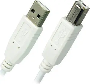 Nippon Labs USB-6-AB-W White 6ft.USB 2.0 A Male to B Male Cable