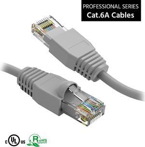 Nippon Labs 15Ft Cat6A UTP Ethernet Network Booted Cable, 24AWG 15 Feet Gigabit LAN Network Cable RJ45 High Speed Patch Cable, Gray, 60CAT6A-15GY