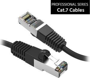 Nippon Labs Cat7 Shielded (SSTP) 600MHz Ethernet Network Booted Cable, 26AWG 10 Feet Gigabit LAN Network Cable RJ45 High Speed Patch Cable, Black, 60CAT7-10BK