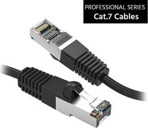 Nippon Labs Cat7 Shielded (SSTP) 600MHz Ethernet Network Booted Cable, 26AWG 50 Feet Gigabit LAN Network Cable RJ45 High Speed Patch Cable, Black, 60CAT7-50BK
