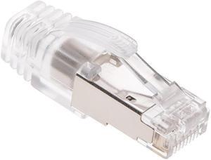 Nippon Labs RJ45 CAT.8 Shielded Plug 50Micron 3prong with Clear Boot 60CAT8-PG-50P, (50pack)