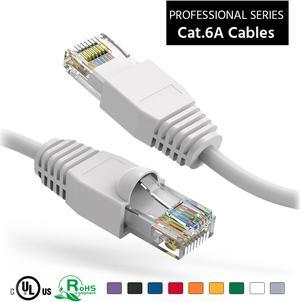 Nippon Labs 15Ft Cat6A UTP Ethernet Network Booted Cable, 24AWG 15 Feet Gigabit LAN Network Cable RJ45 High Speed Patch Cable, White, 60CAT6A-15WT