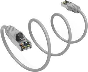 Nippon Labs Cat7 Shielded (SSTP) 600MHz Ethernet Network Booted Cable, 26AWG 10 Feet Gigabit LAN Network Cable RJ45 High Speed Patch Cable, Gray, 60CAT7-10GY