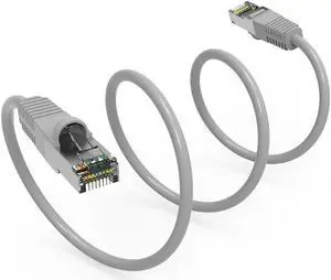 Nippon Labs Cat7 Shielded (SSTP) 600MHz Ethernet Network Booted Cable, 26AWG 25 Feet Gigabit LAN Network Cable RJ45 High Speed Patch Cable, Gray, 60CAT7-25GY