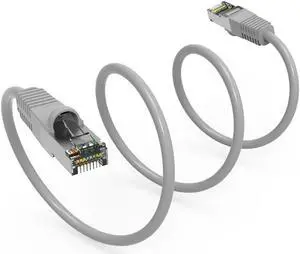 Nippon Labs Cat7 Shielded (SSTP) 600MHz Ethernet Network Booted Cable, 26AWG 40 Feet Gigabit LAN Network Cable RJ45 High Speed Patch Cable, Gray, 60CAT7-40GY