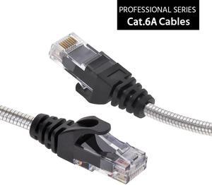 Nippon Labs 50FT CAT.6A Patch Cable Armored Anti-Rodent Slim Cables, 28AWG 50 Feet Gigabit LAN Network Cable RJ45 High Speed Ethernet Cable 60CAT6A-50-28AM