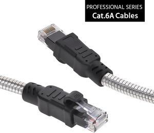 Nippon Labs 60CAT6A-25-24AM 25FT CAT.6A Patch Cable Armored Anti-Rodent Cables, 24AWG 25 Feet Gigabit LAN Network Cable RJ45 High Speed Ethernet Cable