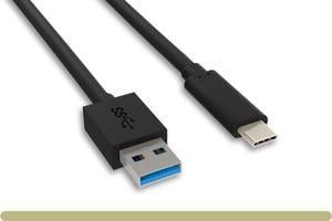 Nippon Labs 6.6ft. USB Type C 3.2 Gen 2 Male to Type A Male Cable,10G, 3A, BLACK USB Type-C to A Cable