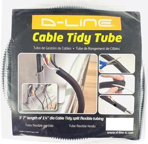 D-Line US/CTT1.1B Cable Tidy Tube, 1.25" Diameter x 43.00" Long, Black