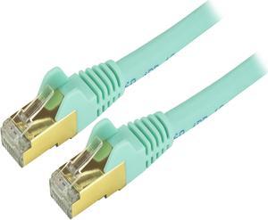 StarTech C6ASPAT3AQ StarTech.com Cat6a Shielded Patch Cable - 3 ft. - Aqua - Snagless RJ45 Cable - Ethernet Cord - Cat 6a Cable