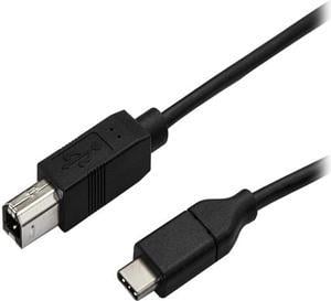 StarTech USB2CB50CM USB C to USB B Printer Cable - 1.6 ft / 0.5m - USB C Printer Cable - USB C to USB B Cable - USB Type C to Type B