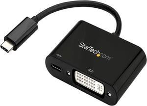 StarTech CDP2DVIUCP USB C to DVI Adapter - Power Delivery (USB PD) - Power Pass Through Charging - USB-C Adapter - DVI Adapter - UBC-C Dongle
