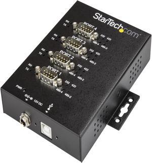 StarTech ICUSB234854I USB to RS-232/422/485 Serial Adapter - 4 Port - Industrial - 15 kV ESD Protection - USB to Serial Adapter - USB to Serial Hub