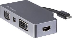 StarTech.com CDPVDHDMDP2G USB C Multiport Video Adapter - Space Gray - USB C to VGA / DVI / HDMI / mDP - 4K USB C Adapter - USB C to HDMI Adapter