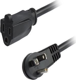 StarTech.com PAC101R3 3 ft Flat Extension Cord - NEMA 5-15R to NEMA Right-Angle 5-15P Power Cable - Low Profile Extension Cord - Right Angle Power Cord