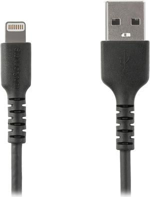 StarTechcom 1m USB A to Lightning Cable  Durable Black USB Type A to Lightning Connector Charge and Sync Charger Cord  Rugged wAramid Fiber  Apple MFI Certified  iPad Air iPhone 11 RUSBLTMM1MB