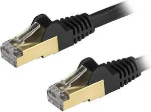 StarTech.com 6ASPAT1MBK 3.28 ft. Cat 6A Black Ethernet Cable - STP