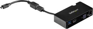 StarTech.com BNDDKT30CAHV USB 3.0 Multiport Adapter + USB-C to USB-A Cable - Mac & Windows - For USB-A or USB-C Laptops - HDMI & VGA - 1xA Port - GbE